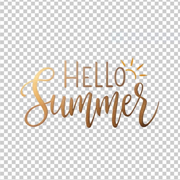 PSD hello summer text on transparent background