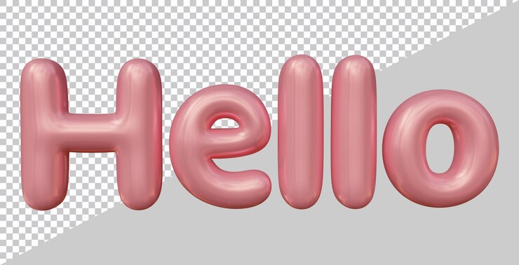 PSD hello text design with 3d modern effect style