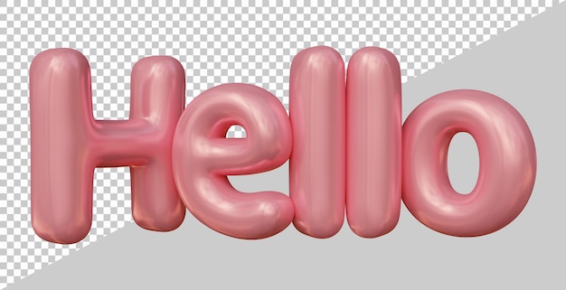 Hello text design with 3d modern effect style