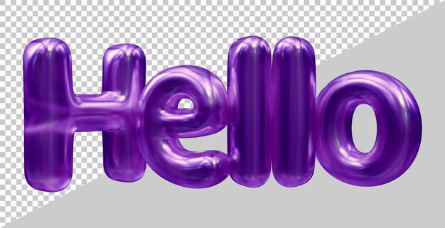 Hello text design with 3d modern effect style