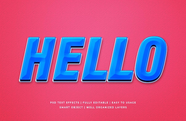 Hello text effect editable