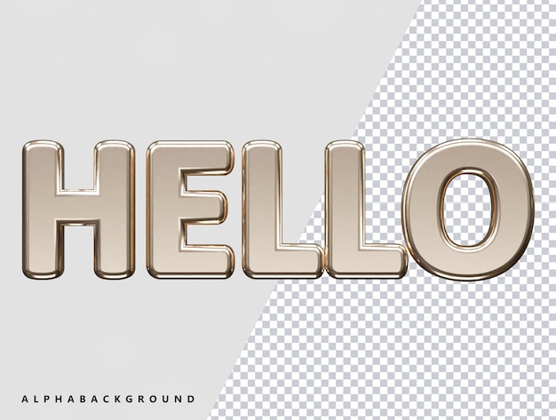 Hello text vector illustration 3d