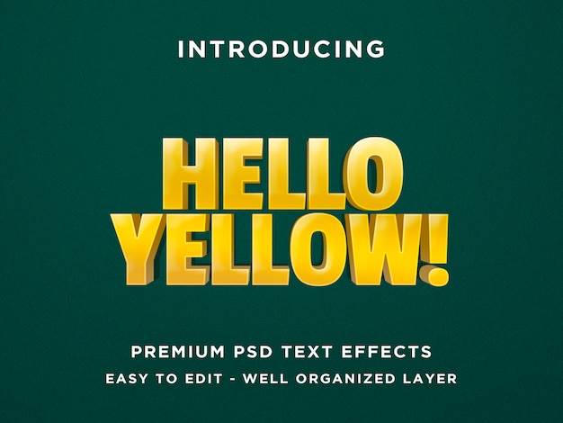 Hello Yellow Text Effect