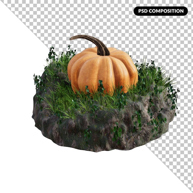 PSD helloween pumpkin isolated 3d