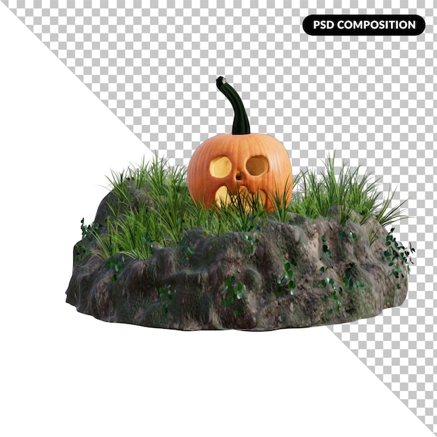 PSD helloween pumpkin isolated 3d