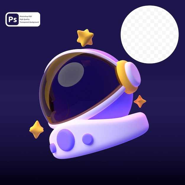 Hełm Astronauty W Renderowaniu 3d Do Prezentacji Zasobów Graficznych W Internecie Lub Innych