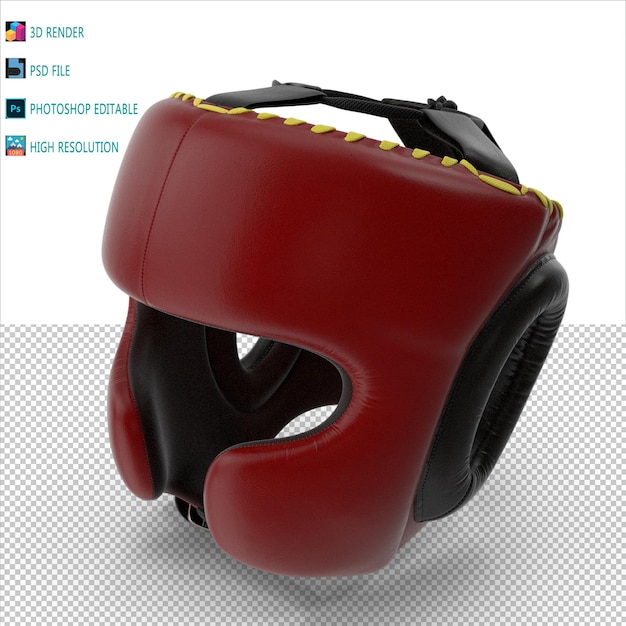 Hełm treningowy bokserski 3D Render PSD plik