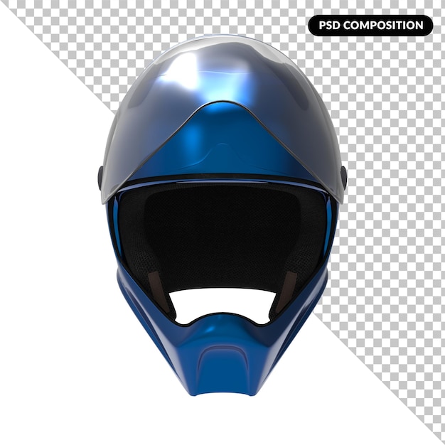 Casco moto isolato rendering 3d