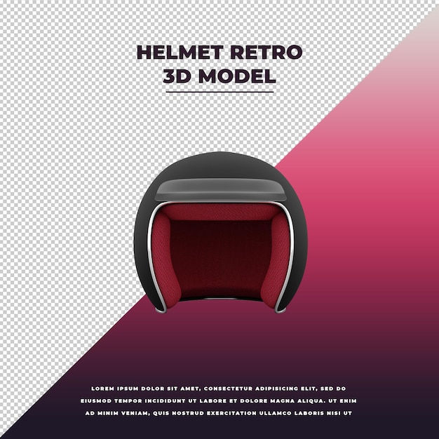 Helmet retro 3d isolated