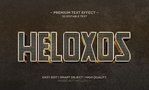 Heloxos 3d-tekststijleffectsjabloon