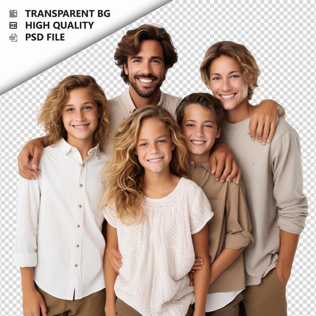 PSD helpful american family ultra realistic style white backg