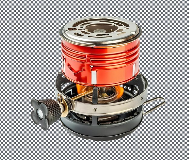 Helpful compact travel camping stove isolated on transparent background