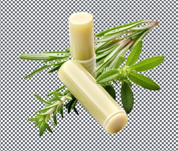 Helpful herb infused lip balm isolated on transparent background