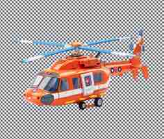 PSD helpful toy ambulance helicopter isolated on transparent background