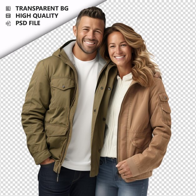 PSD helpful white couple ultra realistic style white backgrou