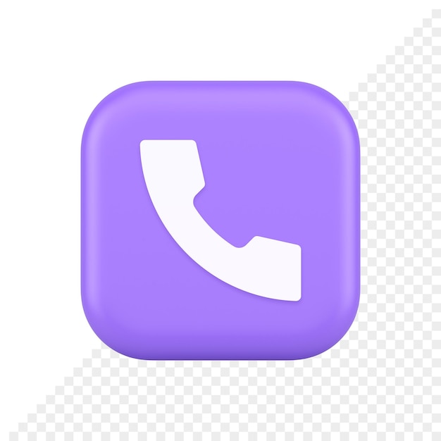 Helpline hotline callcenter telefoon handset vierkante knop 3D-realistische pictogram