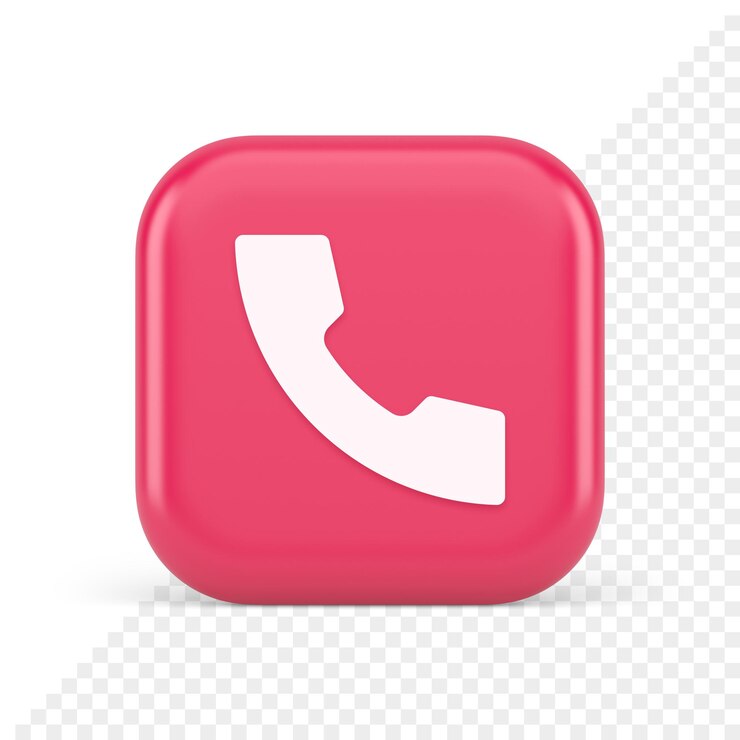 PSD helpline hotline callcenter telefoon handset vierkante knop 3d-realistische pictogram