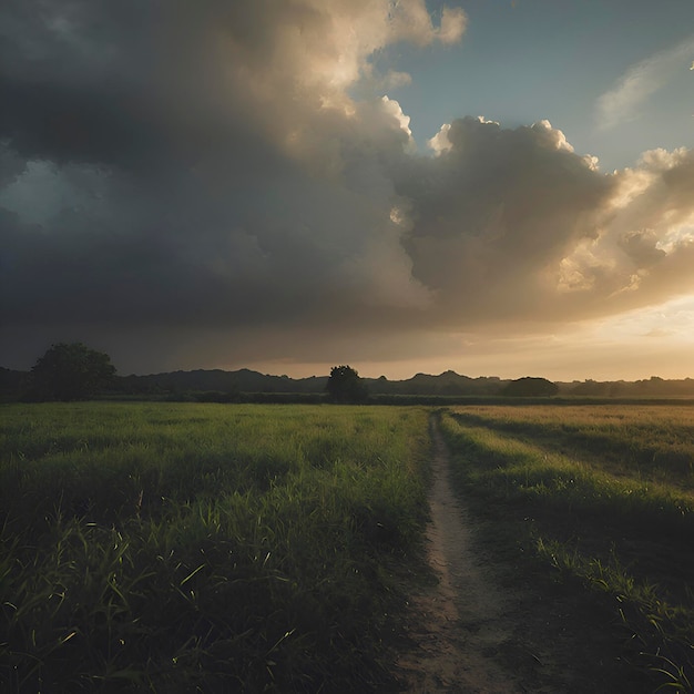 PSD hemel- en wolkenlandschap