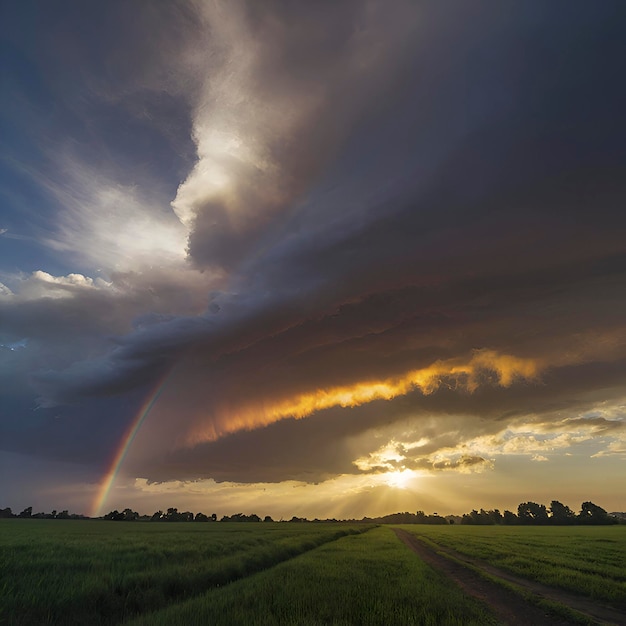 PSD hemel- en wolkenlandschap