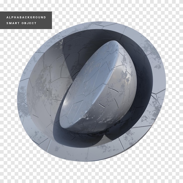 PSD hemisphere abstract geometric shape 3d render