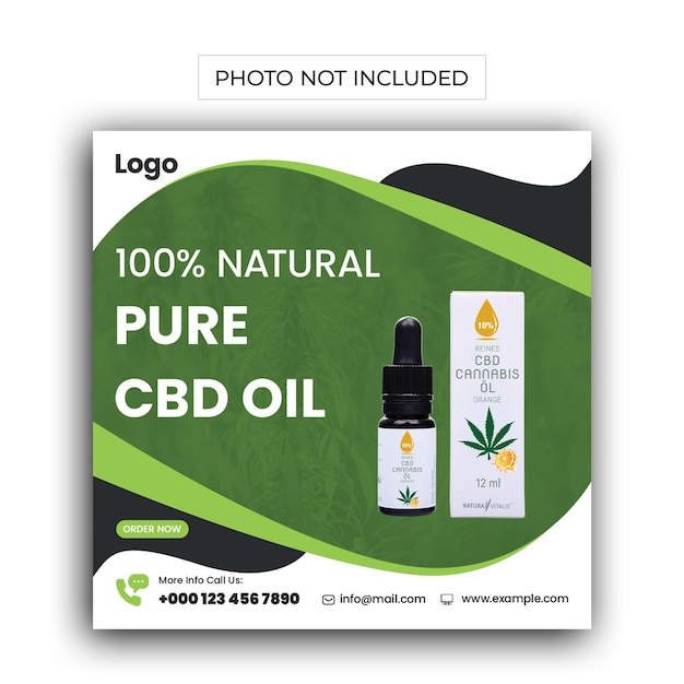 Hemp or cbd products instagram post design and flyer design