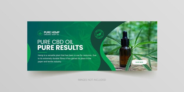 Hemp Product Cbd Oil Social Media Facebook Cover Template