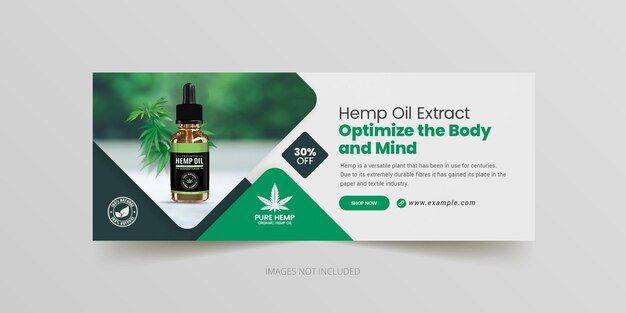 Hemp Product Cbd Oil Social Media Facebook Cover Template