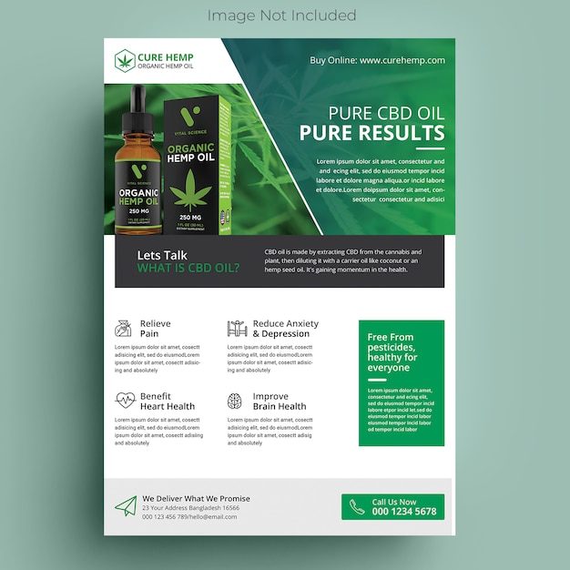 PSD hemp product flyer