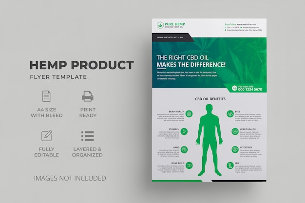 PSD hemp product flyer