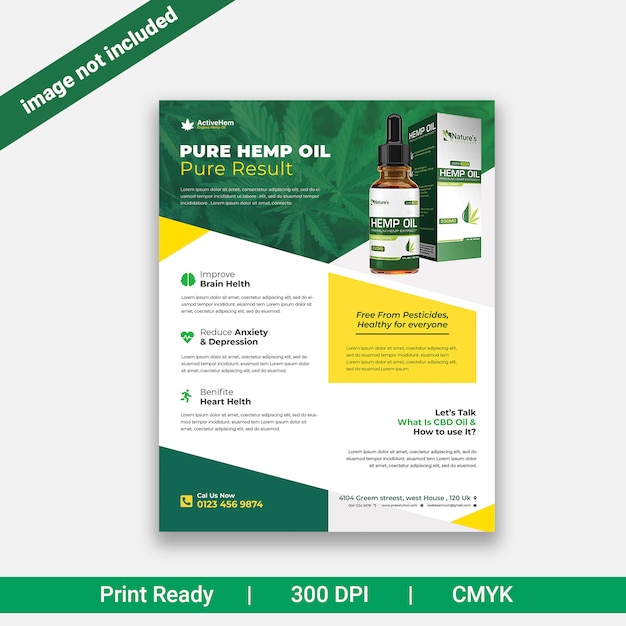 PSD hemp product flyer