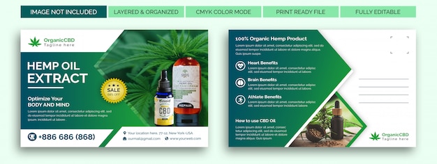 Hemp products postcard template