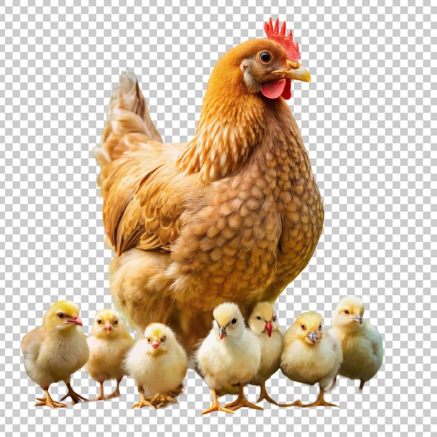 PSD a hen with her babies