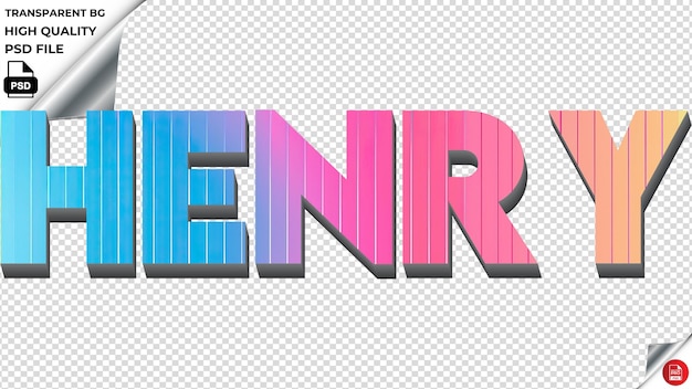 PSD henry typography rainbow colorful text texture psd transparent