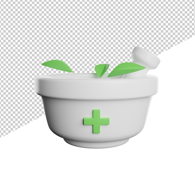 Herbal medicine front view 3d rendering icon illustration on transparent background