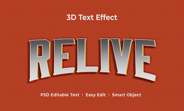 Herbeleef 3d-tekststijleffect mockup-sjabloon premium