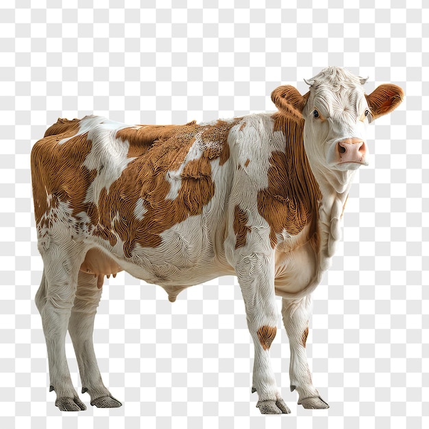 PSD vacca di hereford isolata su un ritaglio trasparente sullo sfondo