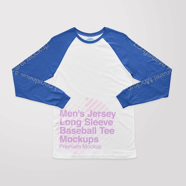 Heren Jersey Longsleeve Baseball Tee Front Mockup