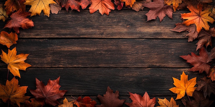 PSD herfst achtergrond van houten planken