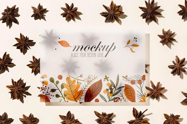 Herfst bloemen samenstelling mock-up