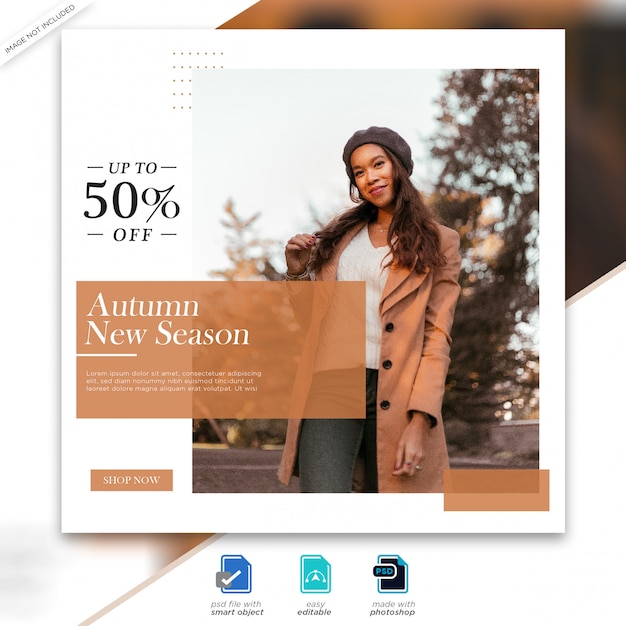 Herfst verkoop instagram postsjabloon premium psd Premium psd