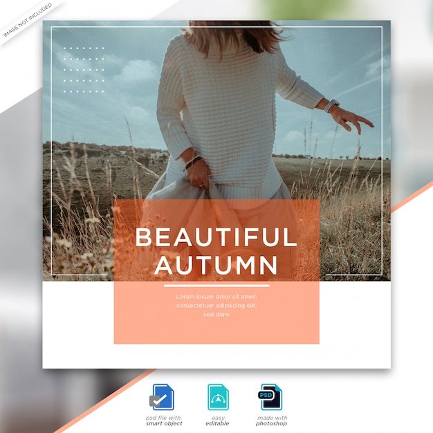 PSD herfst verkoop instagram postsjabloon