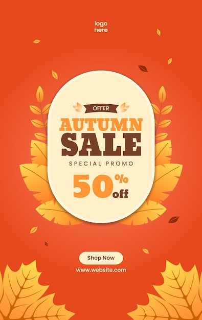 Herfstverkoop speciale promo verticale advertenties