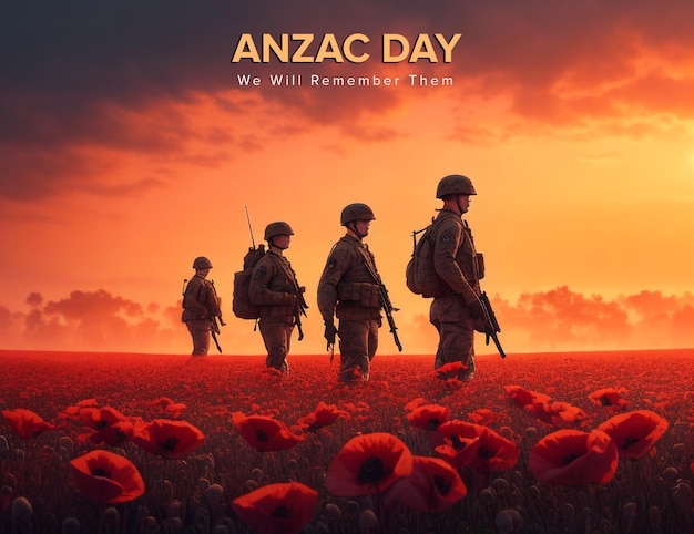 PSD herinnering en respect anzac dag psd ontwerp