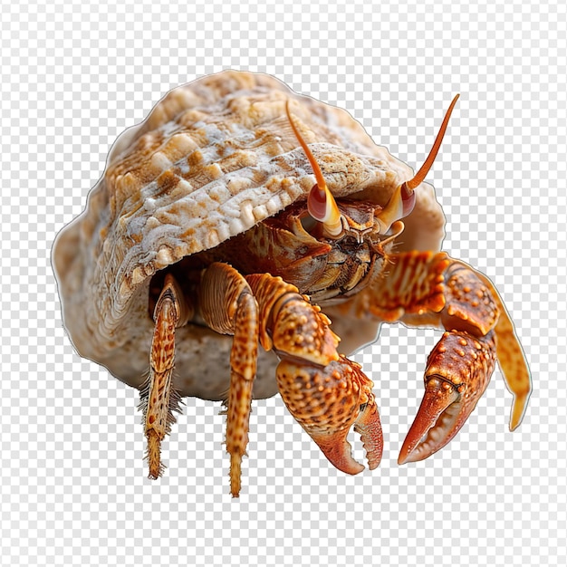 Hermit crab isolated on transparent background generative ai