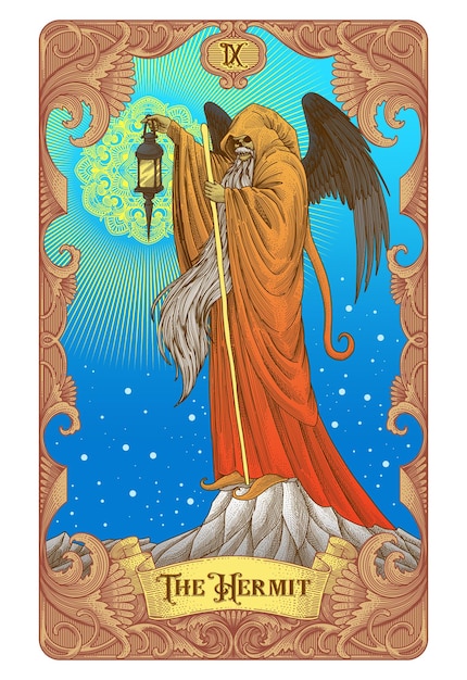 PSD the hermit tarot illustration