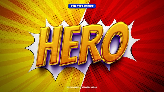 PSD hero 3d editable text effect