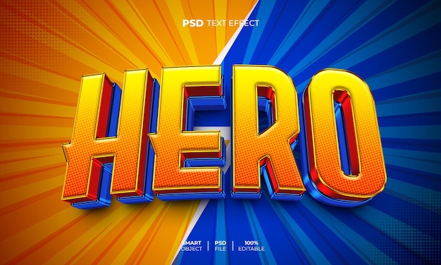 PSD effetto di testo modificabile hero 3d