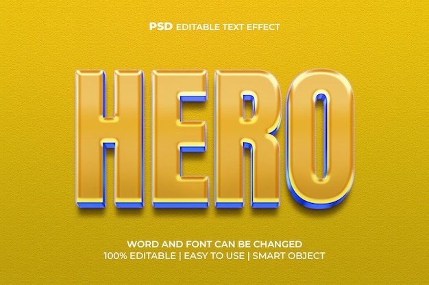 Hero 3d editable text effect