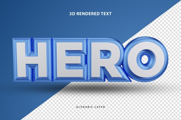 Hero 3D 렌더링 텍스트 디자인