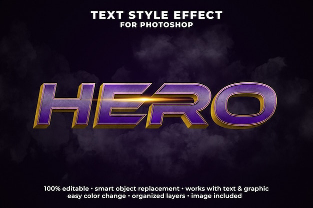 PSD hero 3d-tekststijleffect psd-sjabloon